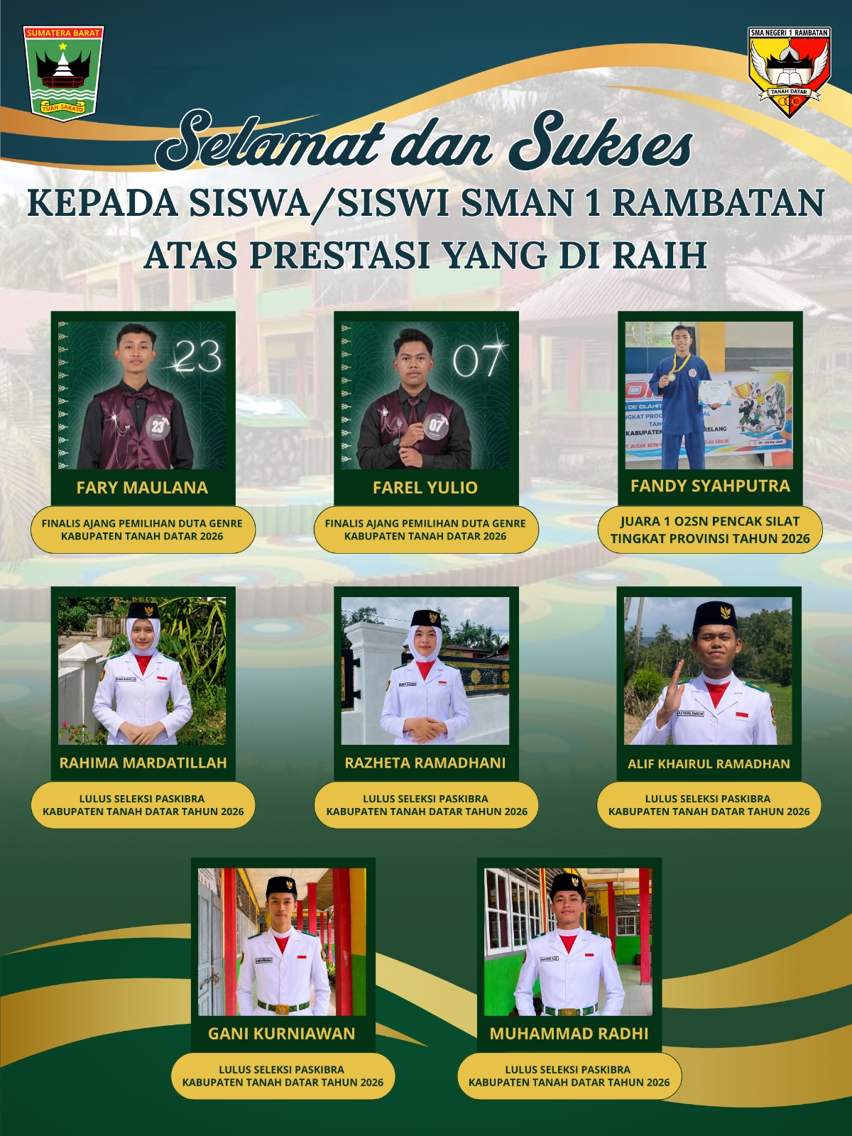 Rekap Prestasi SMAN 1 Rambatan di Awal Tahun Ajaran 2026/2027